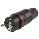 PCE Rubber Schuko Connector Male - Rood - 91391