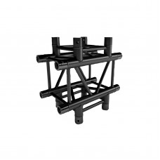 Contestage QUATRO-A04 blk ALU TRUSS Quatro 290 hoekverbinding - heavy duty - 4 richtingen 90° - zwart - Montagekits inbegrepen